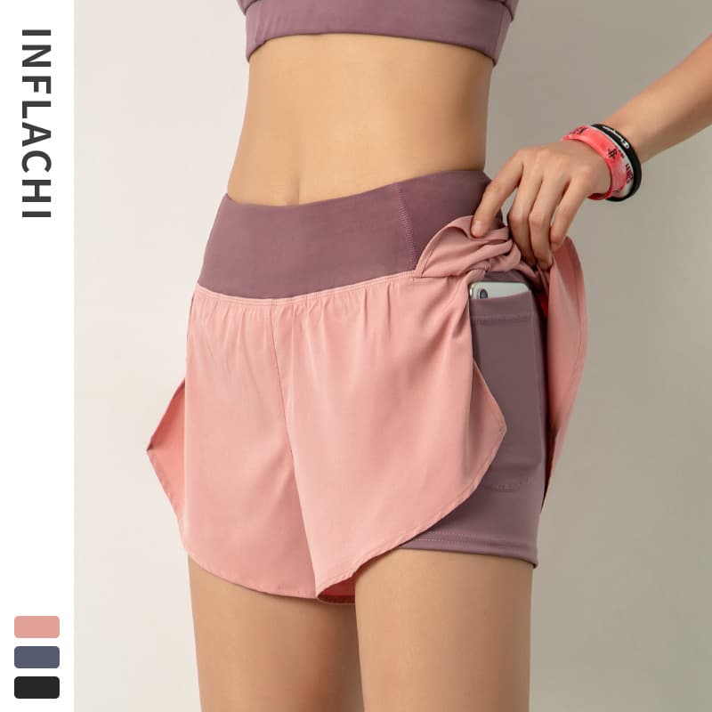 Sports set, shorts, trousers, rostometer for gym, breathable quick dry protective underware for yoga, for running, high waist 3
