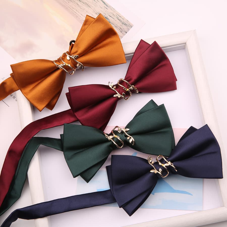 Red black bow tie, suit with bow
