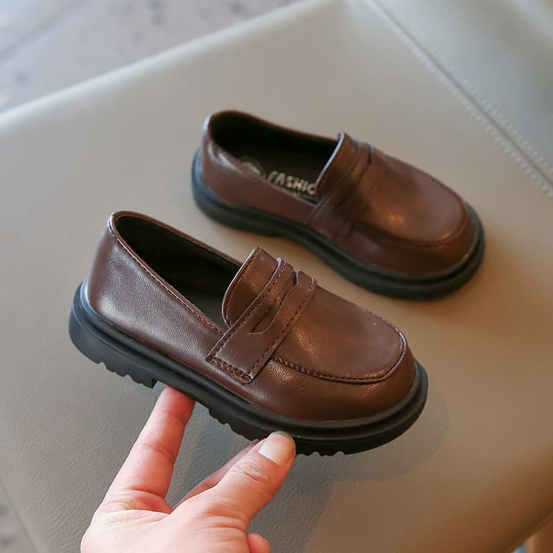 Children's solid color black shoes English style girl's for leisure, Spring/Fall 2026 model, British style 4