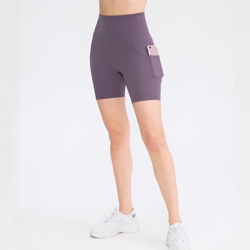 Shorts for yoga, double-sided elastic sports trousers for gym for training, tight 4