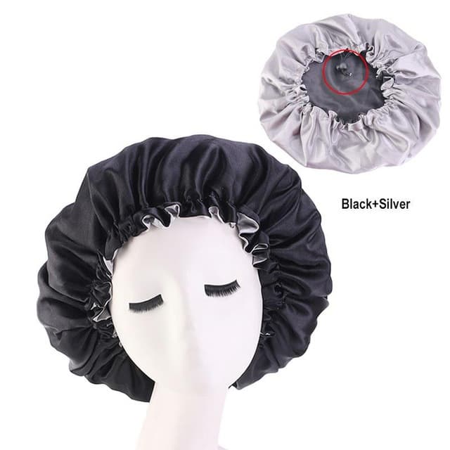 WOMEN NIGHT SLEEP CAP SATIN ELISTIC BONNET HAT FOR HAIR CARE 4
