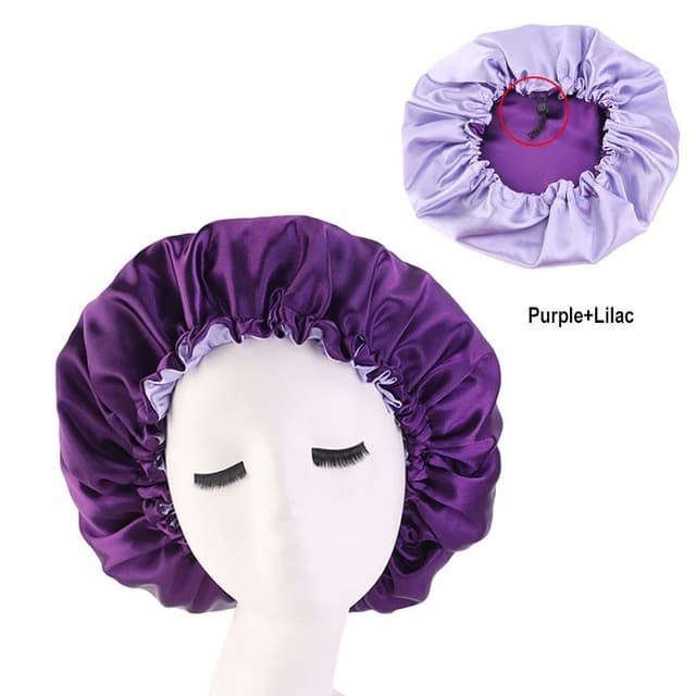 WOMEN NIGHT SLEEP CAP SATIN ELISTIC BONNET HAT FOR HAIR CARE 7