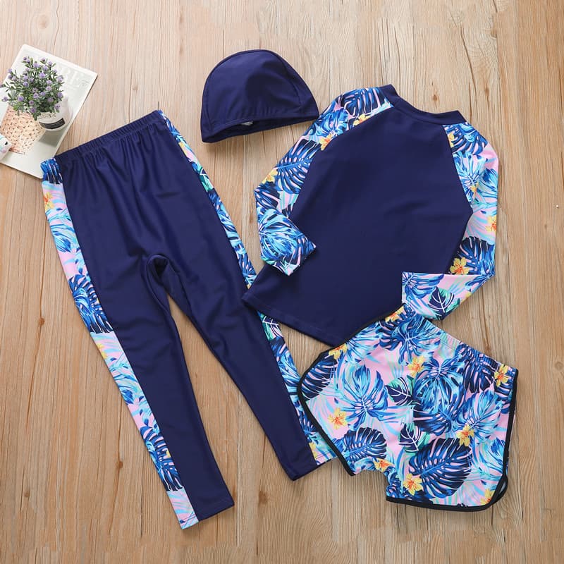 Swimwear, long-sleeve, children's trousers, split set, 2025 years, for teenagers 2