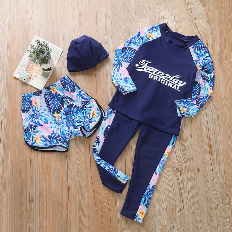 Swimwear, long-sleeve, children's trousers, split set, 2025 years, for teenagers 3