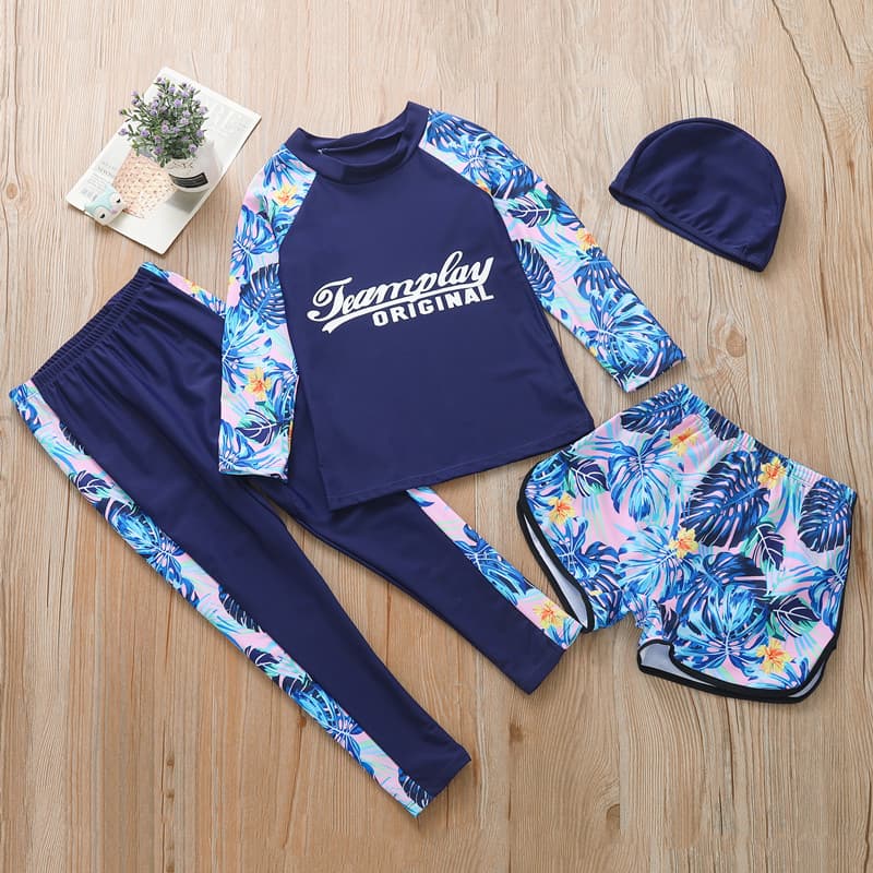 Swimwear, long-sleeve, children's trousers, split set, 2025 years, for teenagers 1
