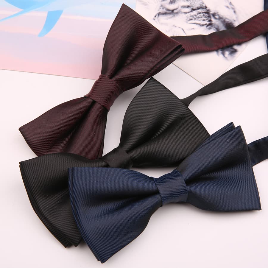 Men's matte burgundy black blue bow tie with bow, Korean style