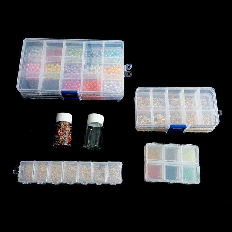 Accessory handmade, transparent removable storage box, plastic earrings, DIY 4