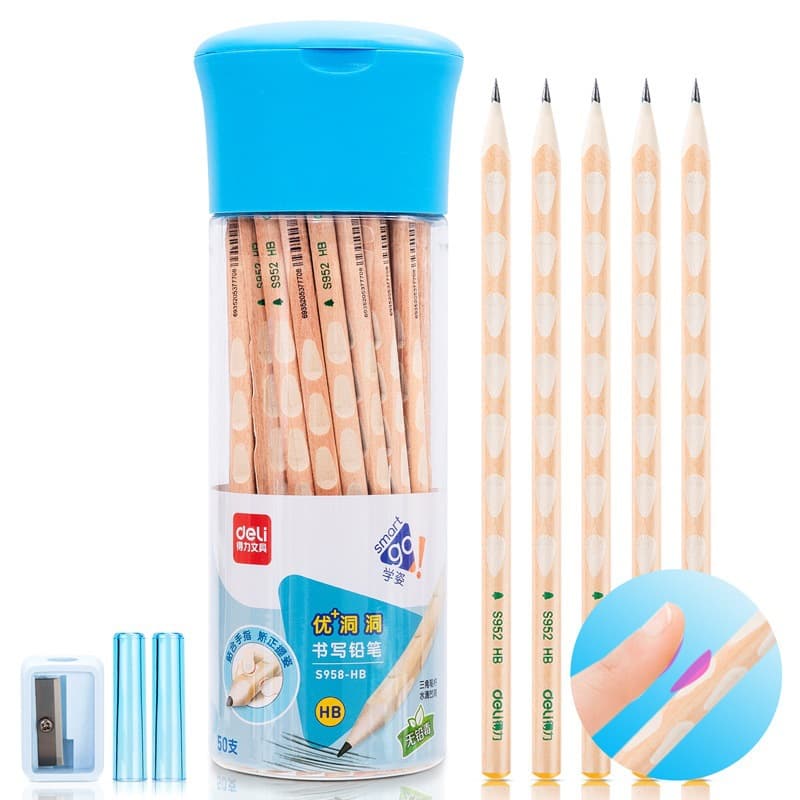 Deli Triangular Student Pencil with Hexagonal Eraser 5