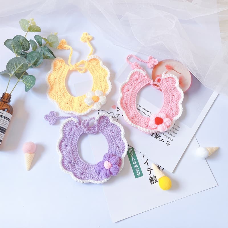 Spring choker, eating bib, accessories, 2021 collection, flowered 2