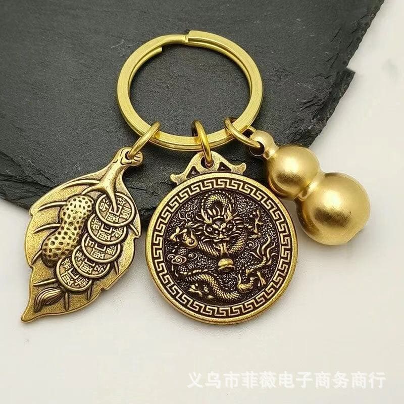 Brass copper keychain, car keys, Chinese horoscope 3