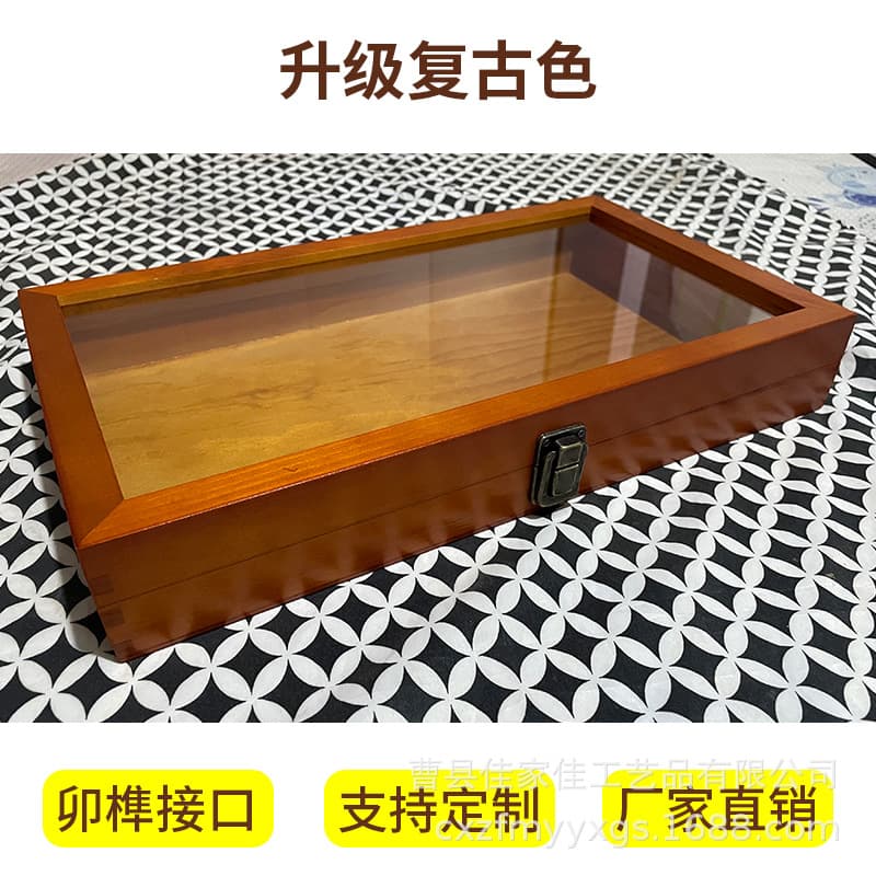 Stand, wooden box, transparent storage box, rectangular badge, Birthday gift 4