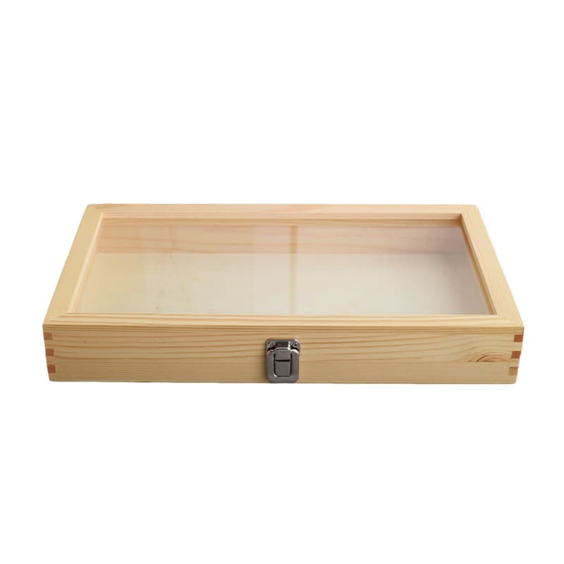 Stand, wooden box, transparent storage box, rectangular badge, Birthday gift 5