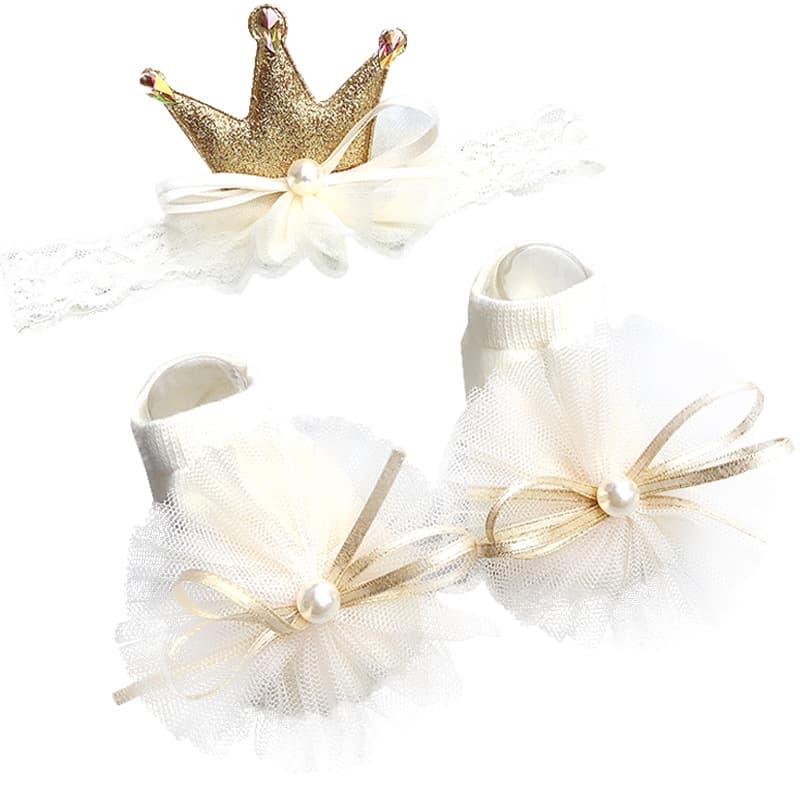 Children's headband, socks, gift box, princess suit, cute hair accessory for baby, Birthday gift 5