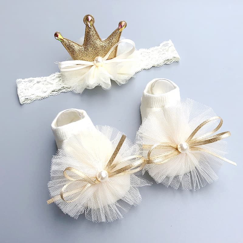 Children's headband, socks, gift box, princess suit, cute hair accessory for baby, Birthday gift 1