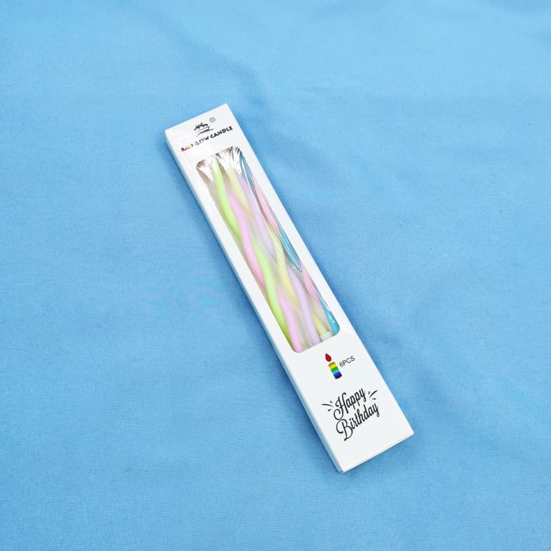 Birthday threaded candle colorful gold color gold silver twisted thread candle cake curve curved curved candle 4