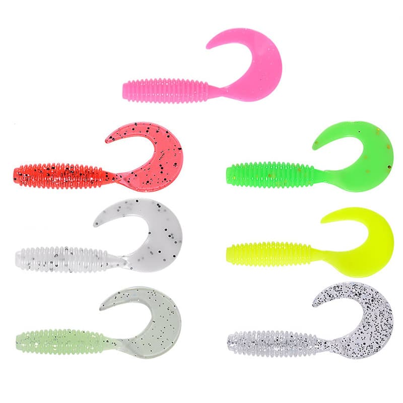 Luya Soft Bait - Curling Tail Fishing Lure with Maggot Design 5