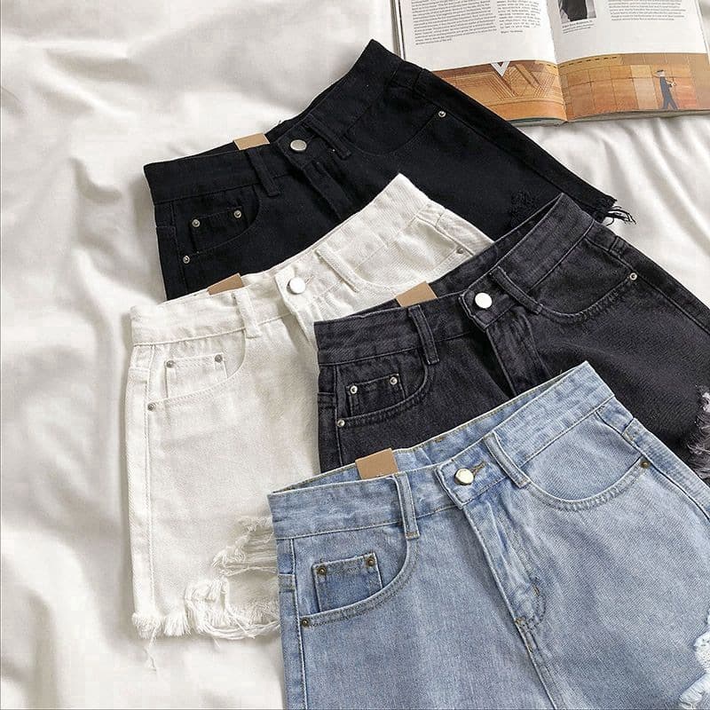 Denim skirt, shorts, summer trousers, high waist, loose fit, Korean style 4