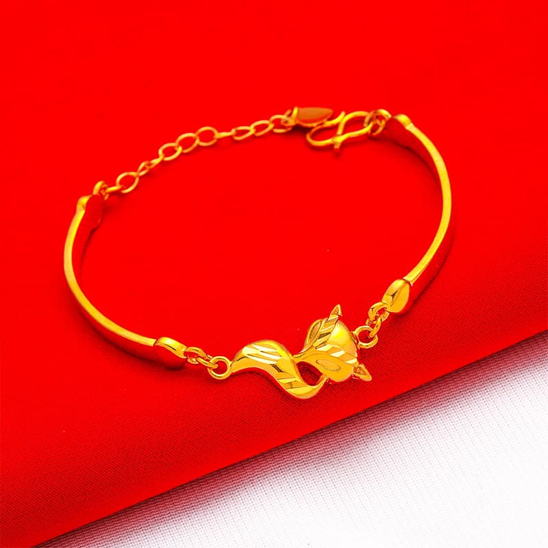 2021 Sand Gold Fox Ring Set Bracelet Jewelry Set 3