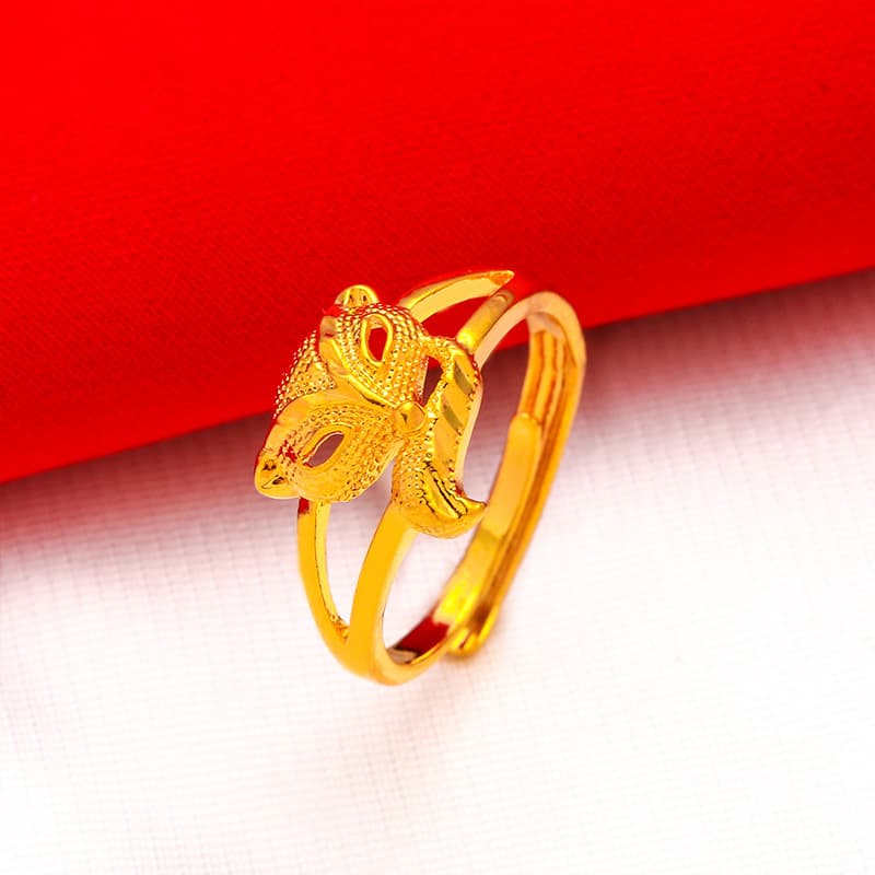 2021 Sand Gold Fox Ring Set Bracelet Jewelry Set 4