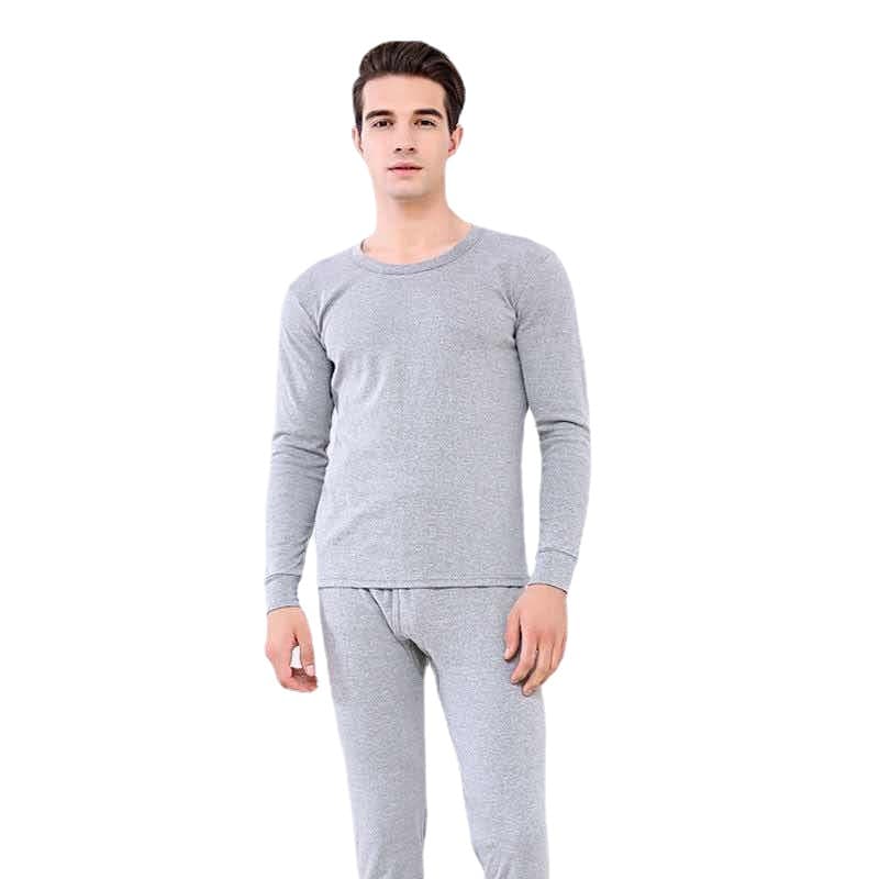 Winter keep warm thermal underwear with a round collar, men's high-end set 5