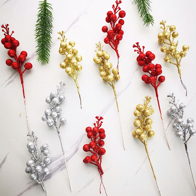 Manufacturer supplies Christmas decorations, golden pink balls, grape berries, festive atmosphere decoration, sequin accessories, festive atmosphere 2