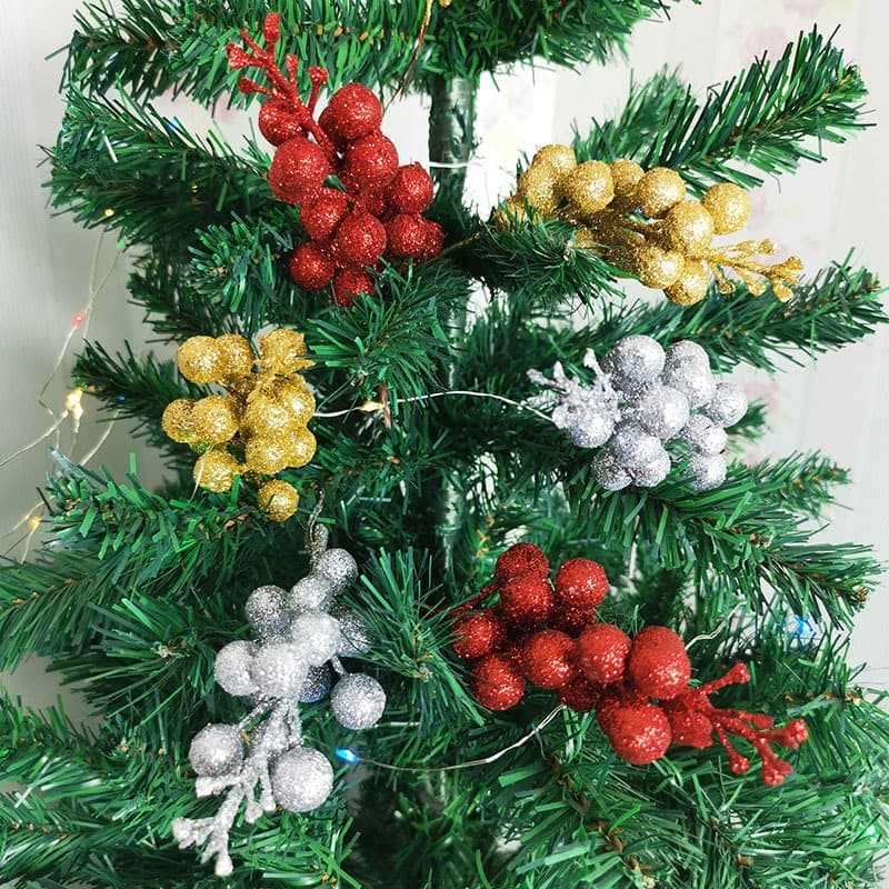 Manufacturer supplies Christmas decorations, golden pink balls, grape berries, festive atmosphere decoration, sequin accessories, festive atmosphere 3
