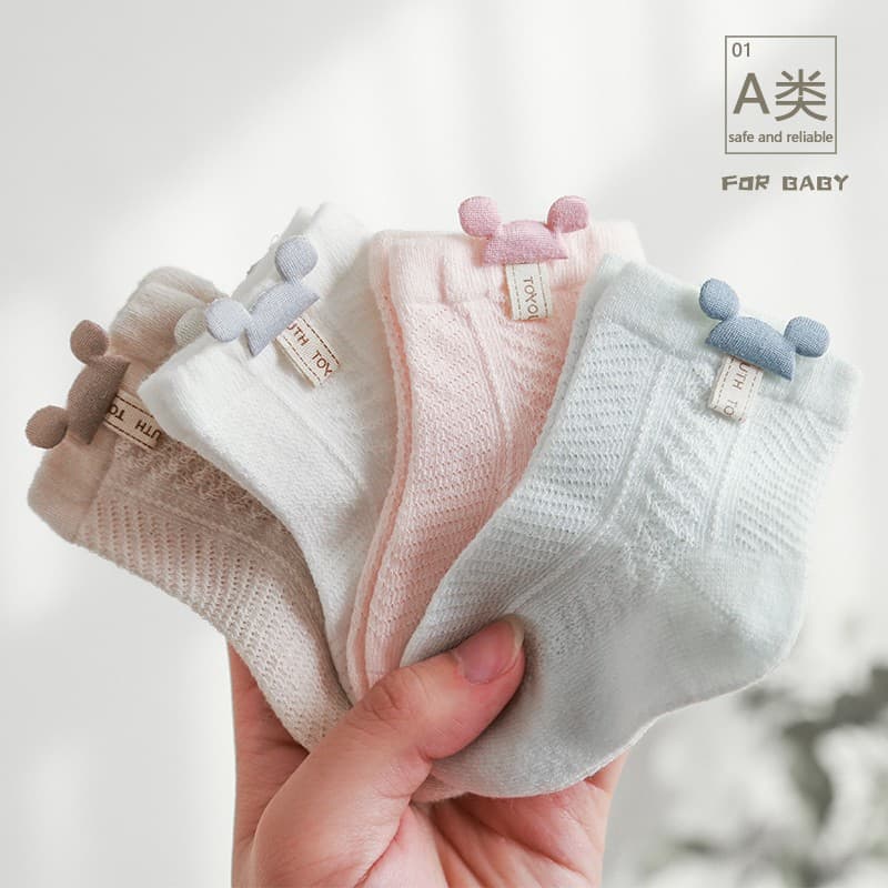 Summer thin children's cute socks for new born, mid-length, 0-6 month 1