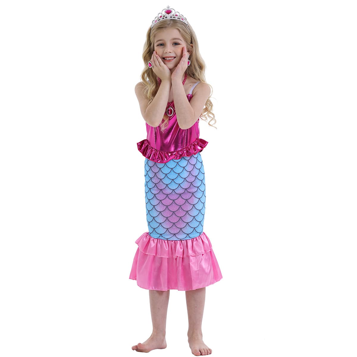 Children's suit, small princess costume, skirt, dress, cosplay, fish tail, with sequins, (Physicals) 2