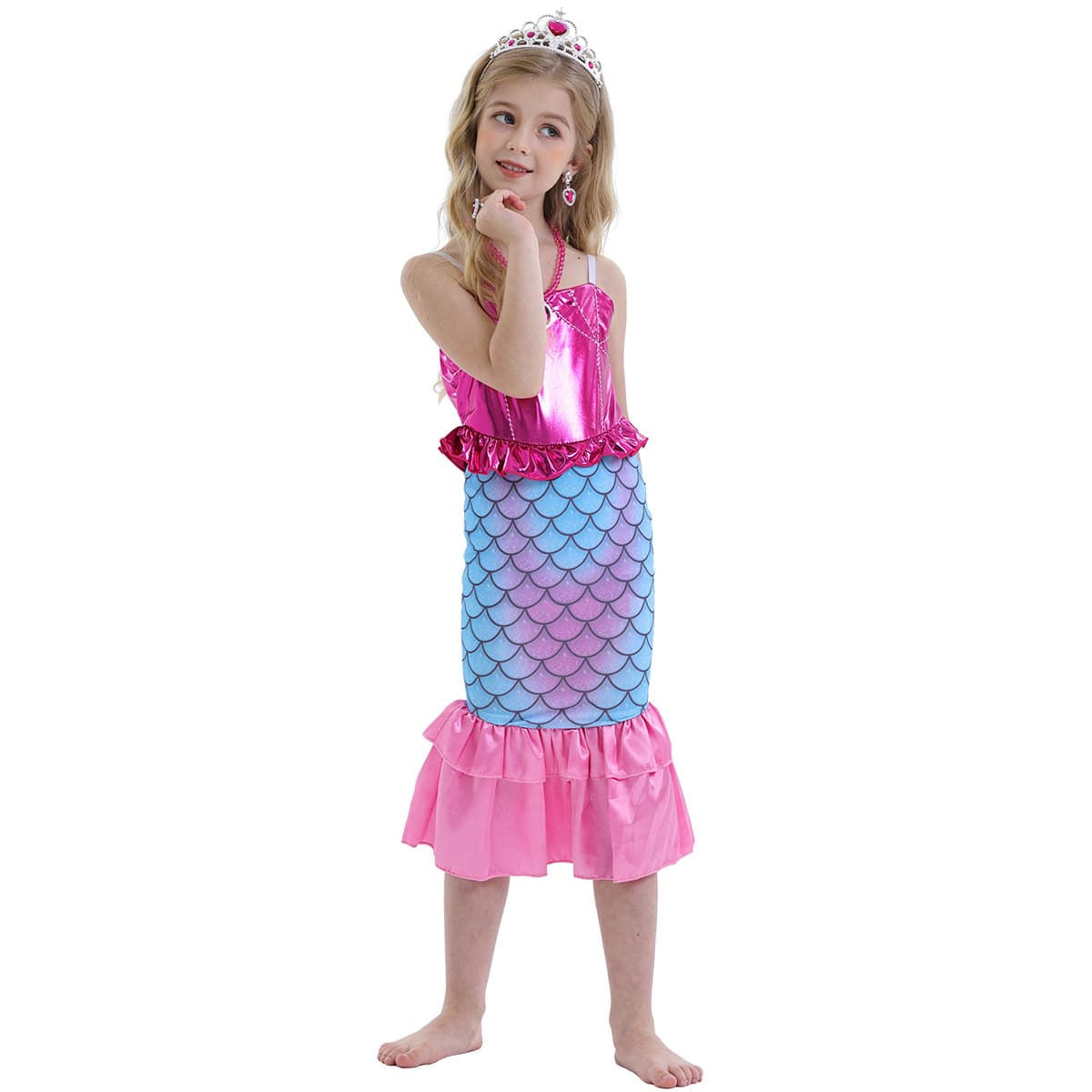 Children's suit, small princess costume, skirt, dress, cosplay, fish tail, with sequins, (Physicals) 3