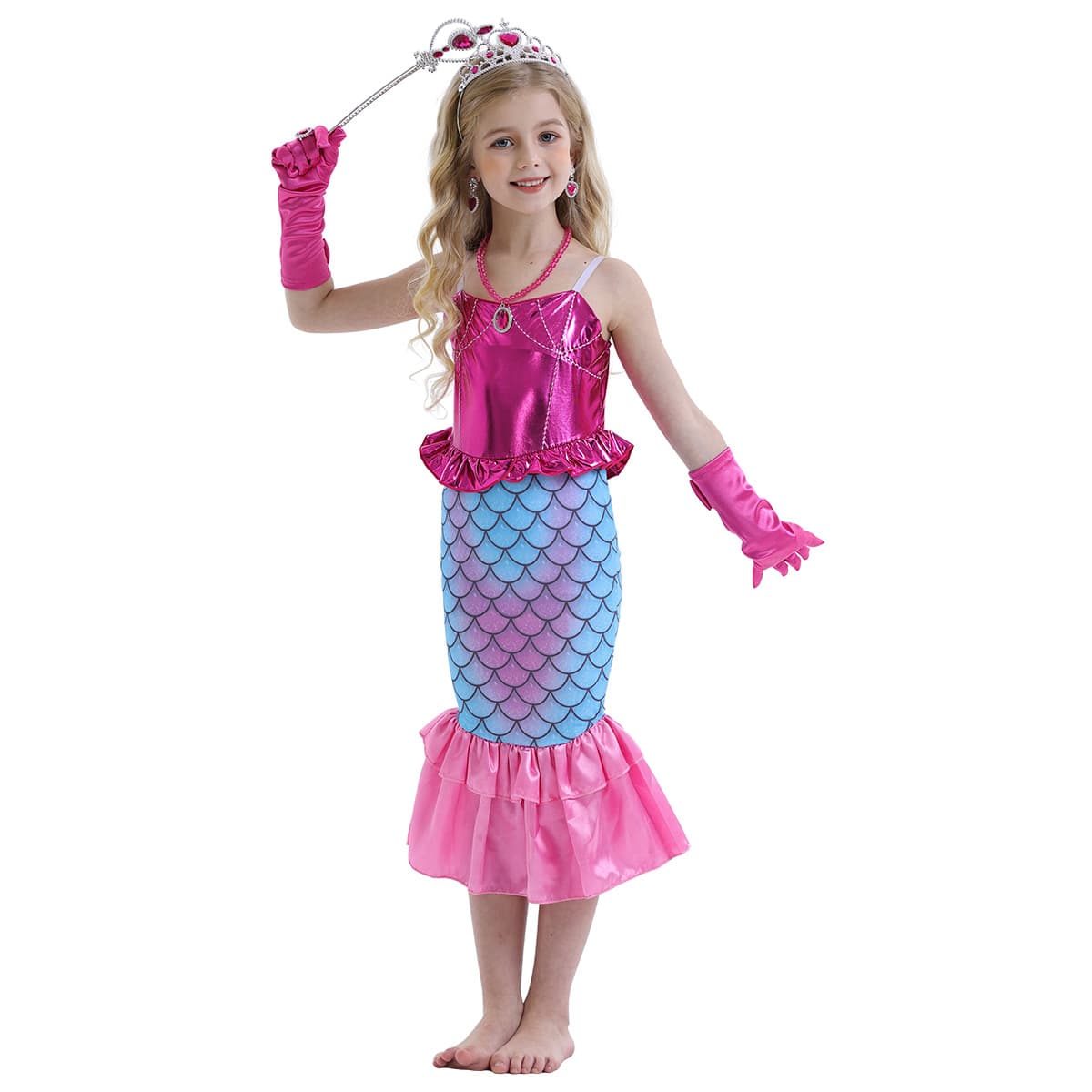 Children's suit, small princess costume, skirt, dress, cosplay, fish tail, with sequins, (Physicals) 1