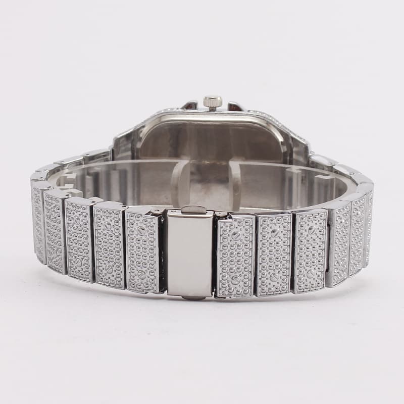 (Cross-border trading), square quartz men's watch, diamond encrusted 4