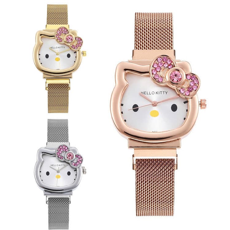Swiss watch, women's watch with bow, cartoon strong magnet