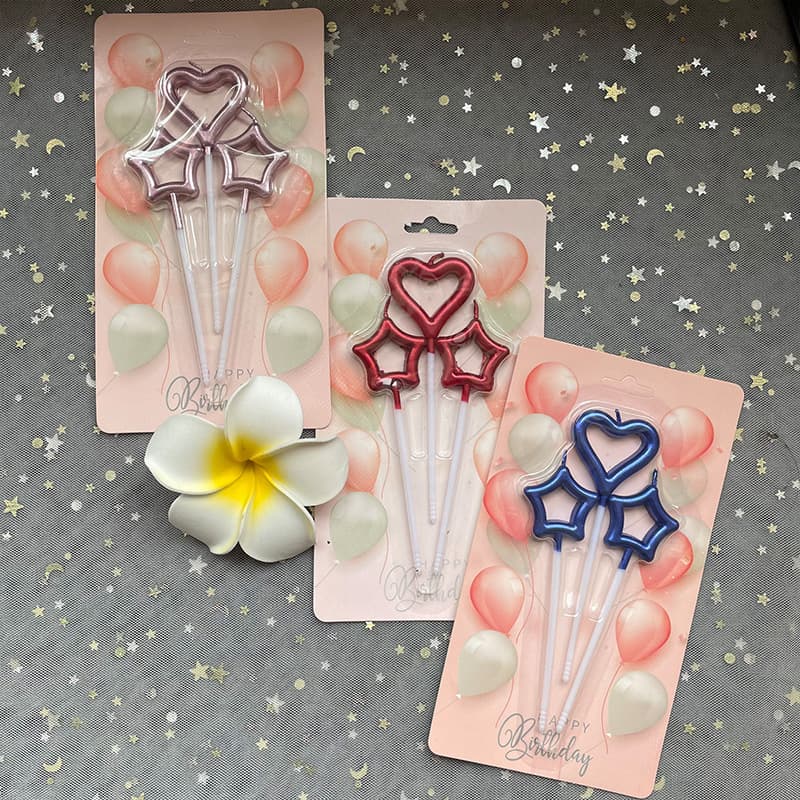 Wholesale Shengdi Cup Candle Gold Star Placing Love -shaped Candle Creative Romantic Party Baking Birthday Candle 2