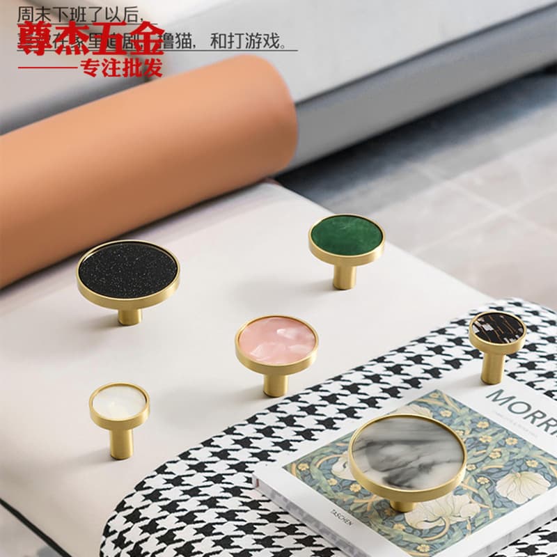Bronze handle dot shell Handle handle creative pink single -hole children's room drawer cabinet wardrobe door copper handle 2