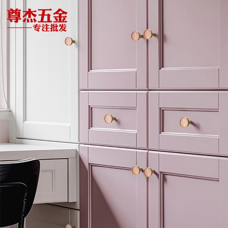 Bronze handle dot shell Handle handle creative pink single -hole children's room drawer cabinet wardrobe door copper handle 4