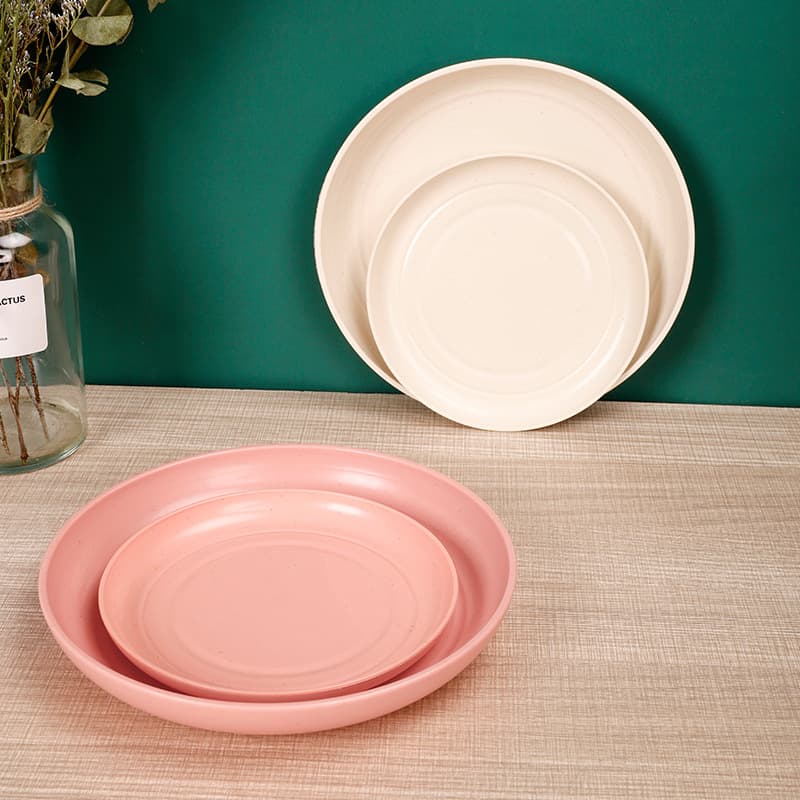 Wheat straw discs Household plastic fruit disc fibrous vegetable snack snack dessert big dishes 3