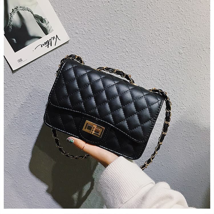 Shoulder bag, small bag with diamond pattern, bag strap one shoulder, Korean style, chain bag, Chanel style 2