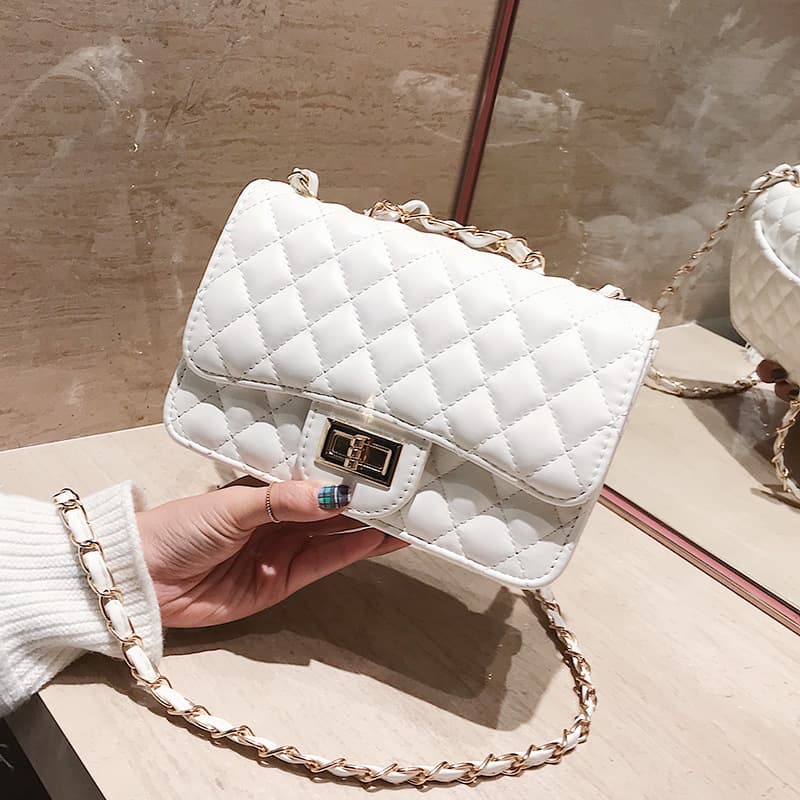 Shoulder bag, small bag with diamond pattern, bag strap one shoulder, Korean style, chain bag, Chanel style 1