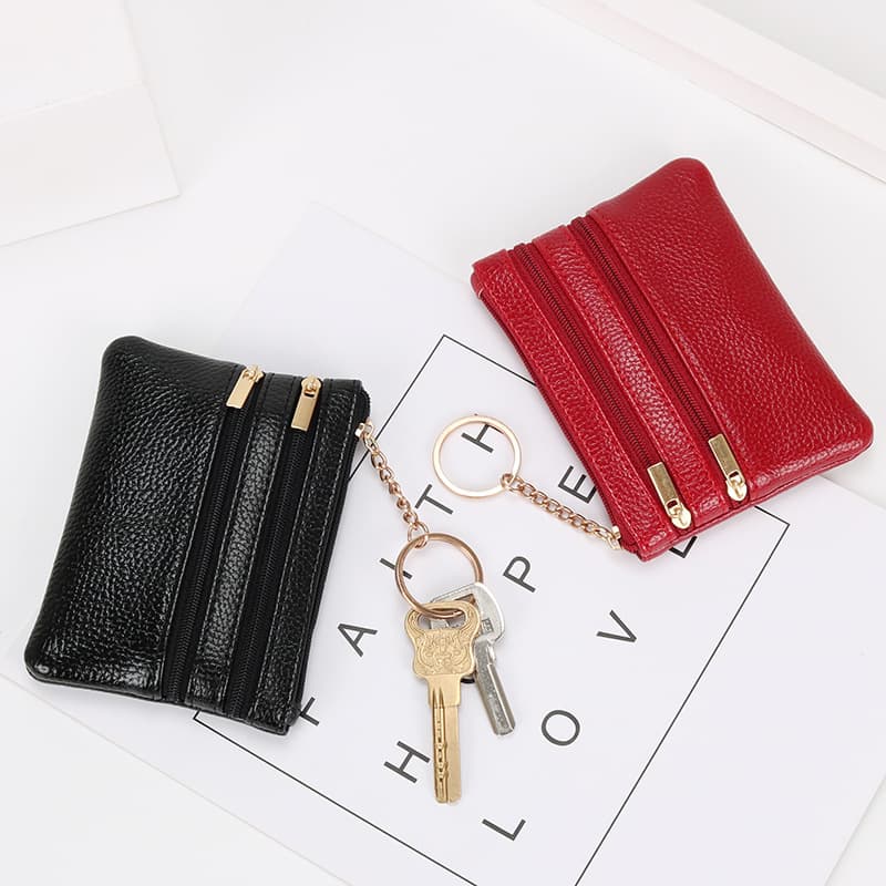 (Wholesale), wallet, short shoulder bag, universal card holder, key bag with zipper, genuine leather 2