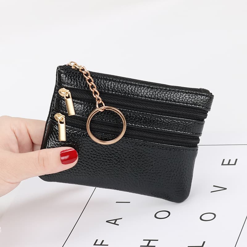 (Wholesale), wallet, short shoulder bag, universal card holder, key bag with zipper, genuine leather 4