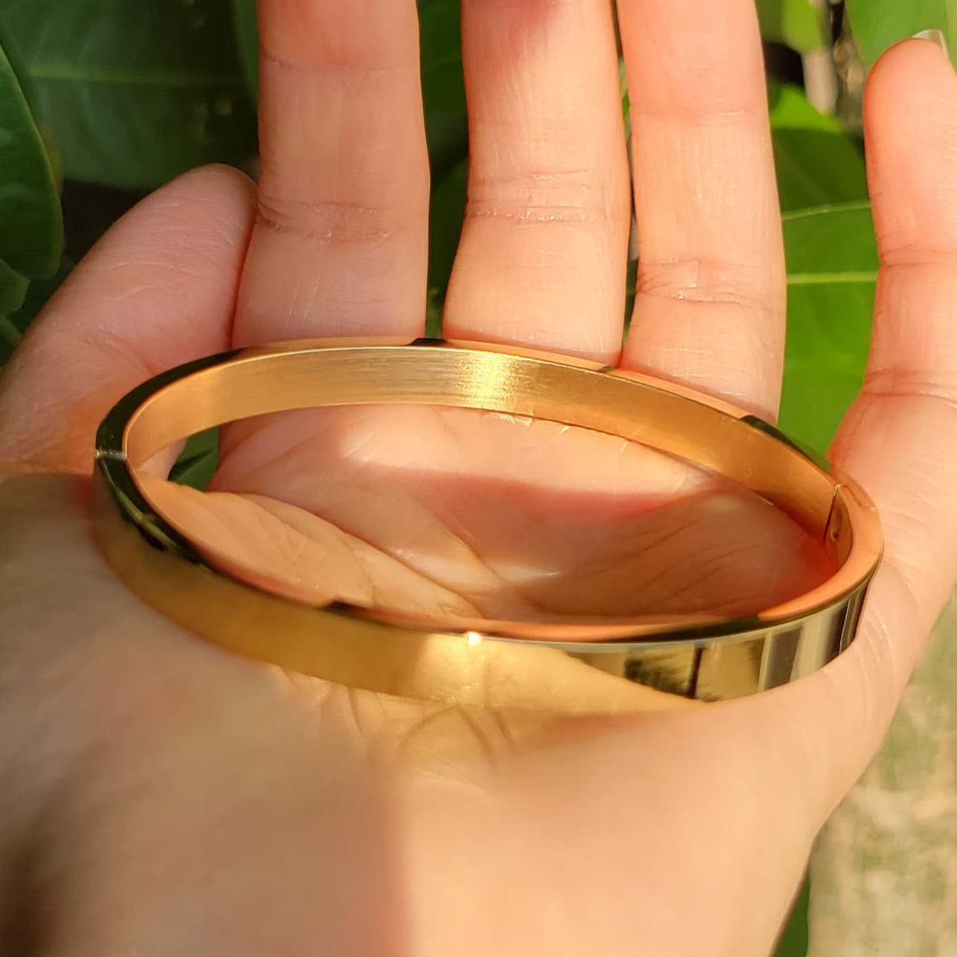 Jewelry factory gold-plated smooth ring bracelet with engraving 4mm simple gold bracelet women's bangles bracelet 2