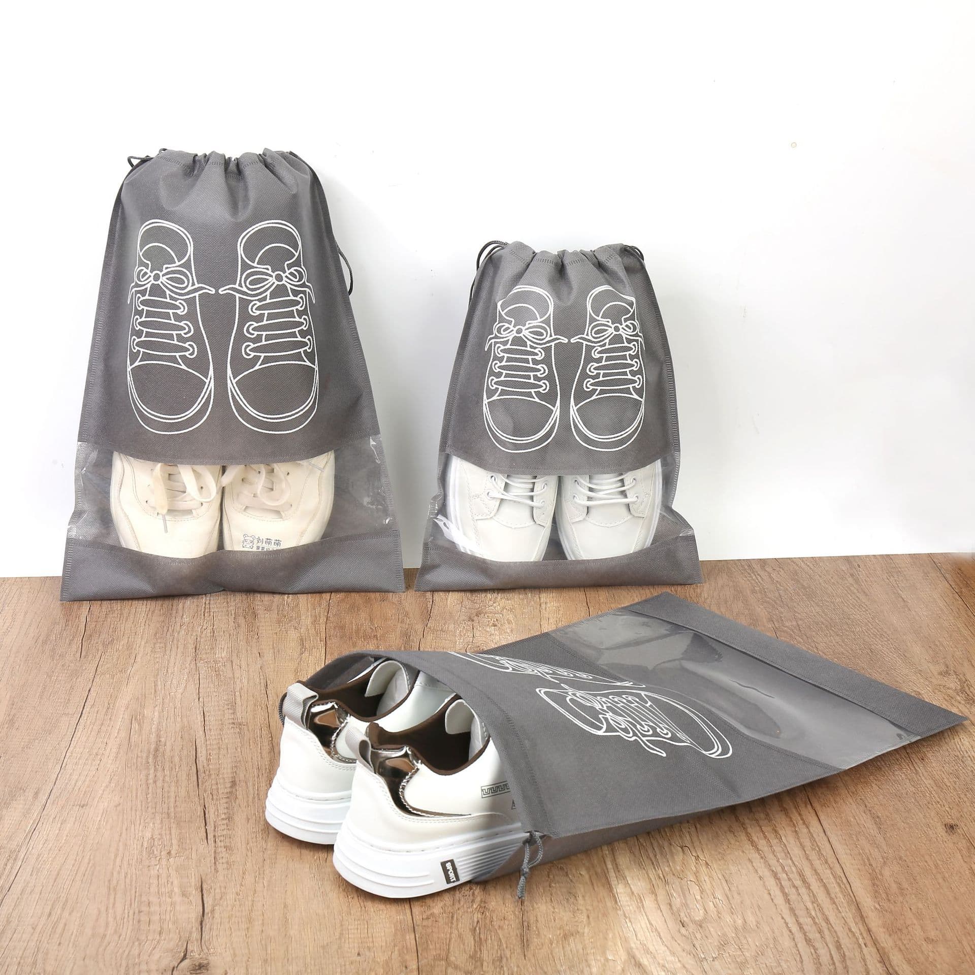 Shoe bag non-woven cloth, storage bag, storage system with zipper, (Physicals), drawstring