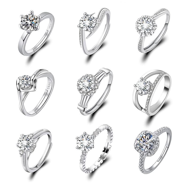 (Cross-border trading), fashionable classic adjustable wedding ring, light luxury style, one carat, for beloved 2