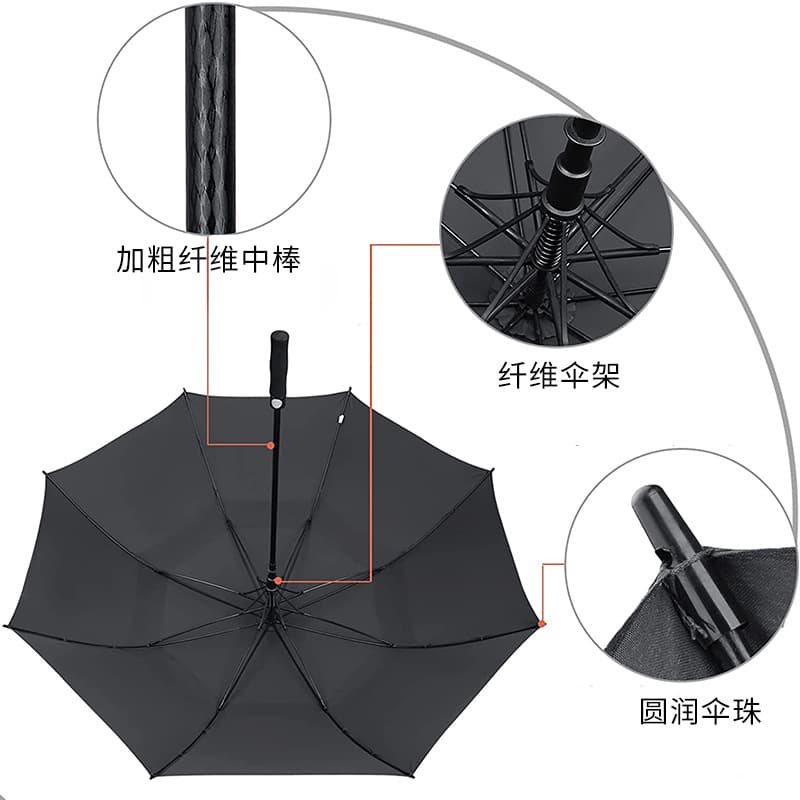 30-inch breathable golf umbrella fake double-layered long-handled umbrella men's large umbrella custom advertising umbrella cross-border car advertising 4