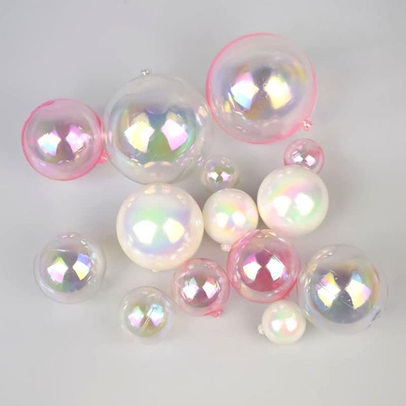 Phantom transparent ball birthday cake decorative INS wind transparent white pink beautiful romantic baking festival decoration