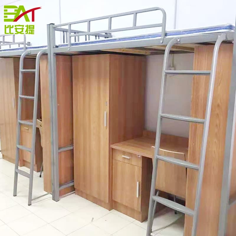 Wholesale Conjusite Combined Apartment Bed Manufacturer Dormitory Employees Steel and Steel, go to bed, Toweling College Student Apartment Bed 3