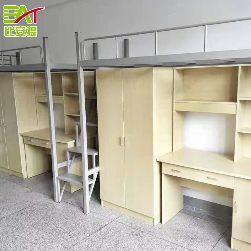Wholesale Conjusite Combined Apartment Bed Manufacturer Dormitory Employees Steel and Steel, go to bed, Toweling College Student Apartment Bed 4