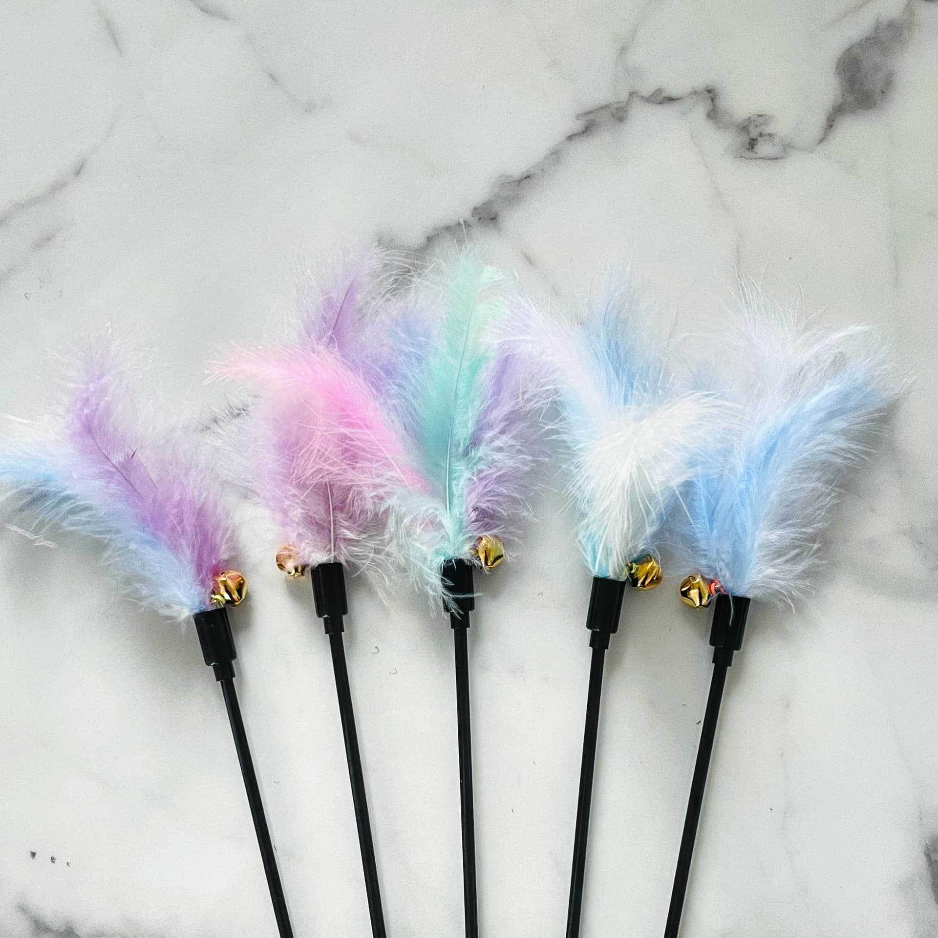 Manufacturer wholesale cat stick horseta -colored cat bell feathers teasing cat stick supplies Pet toys 2