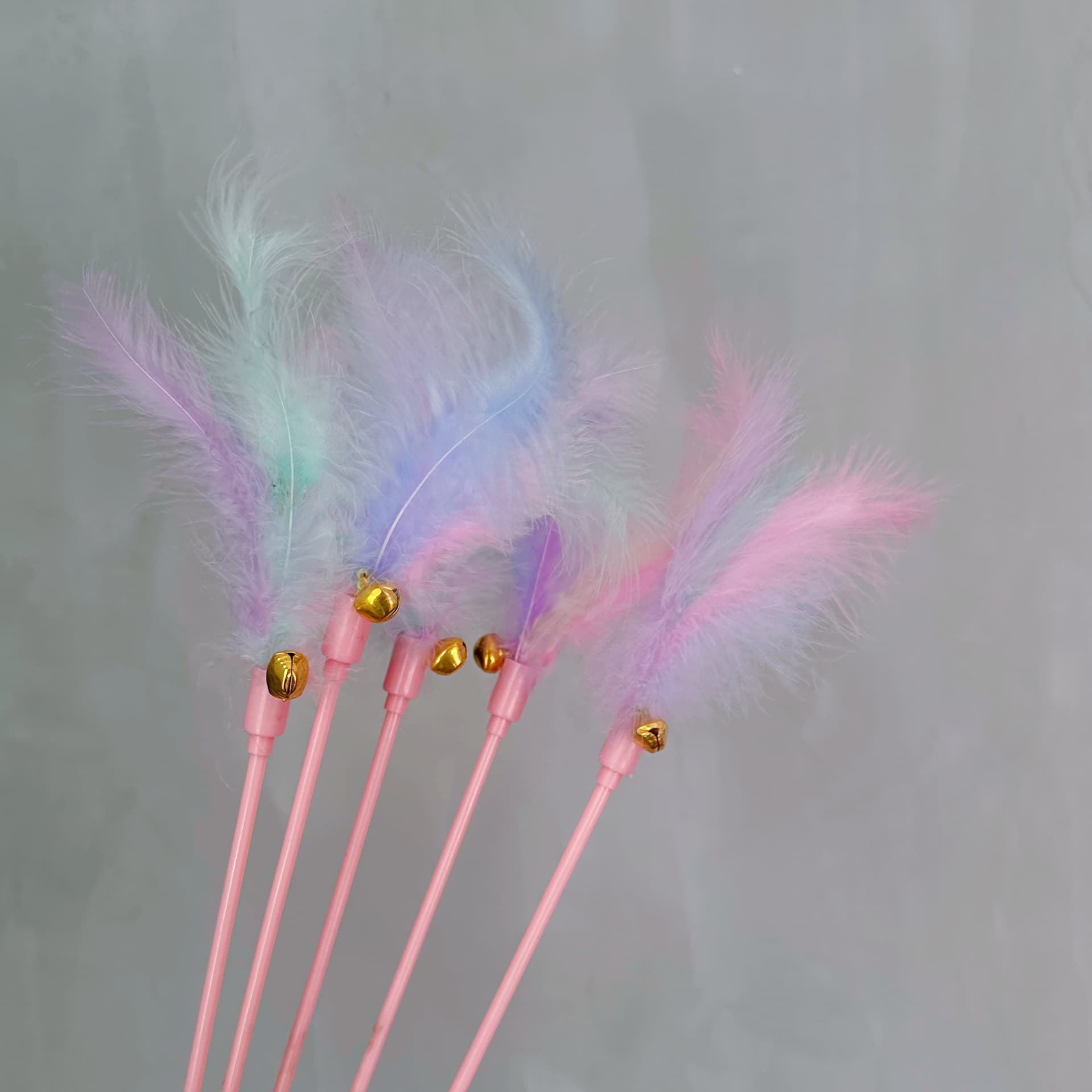 Manufacturer wholesale cat stick horseta -colored cat bell feathers teasing cat stick supplies Pet toys 4