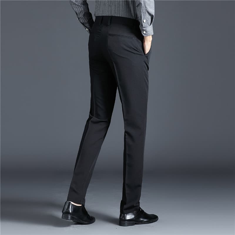 Fashionable trousers, black suit, (Physicals), loose straight fit 2